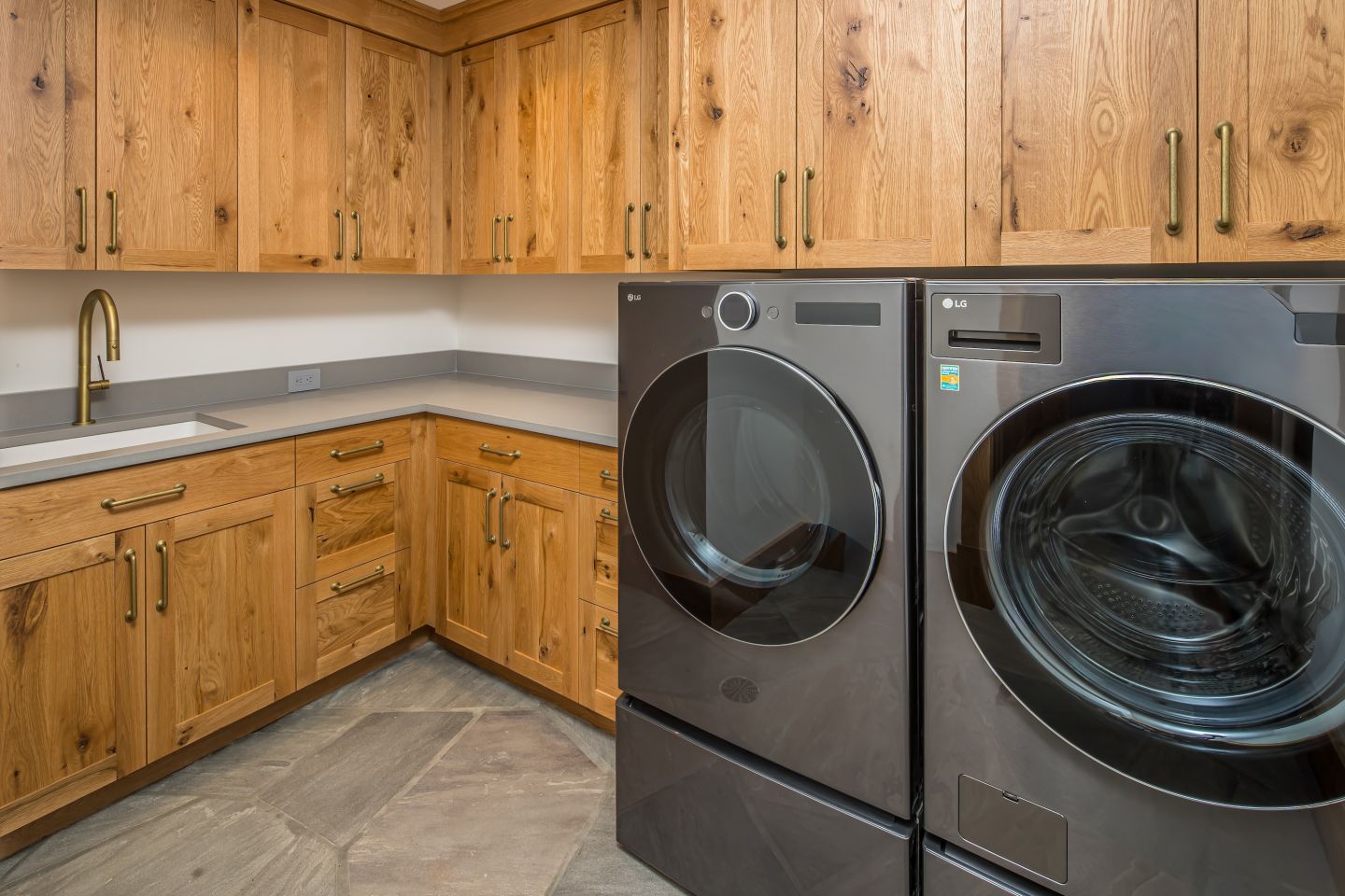Lower level laundry room cabinetry — Montana private residence